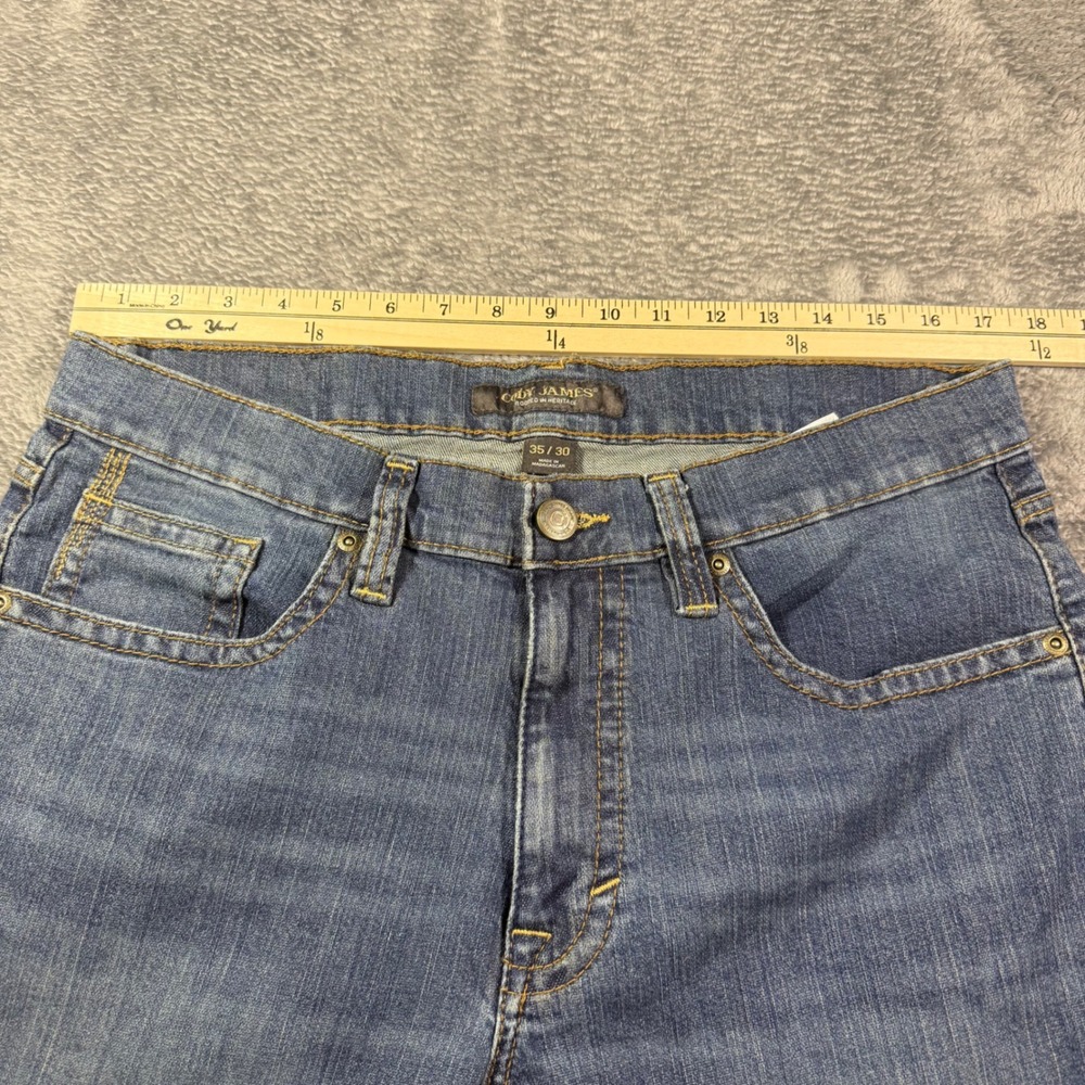 Cody James Mens Straight Leg Western Denim Jeans Medium Wash Blue 35x30 - Picture 4 of 6